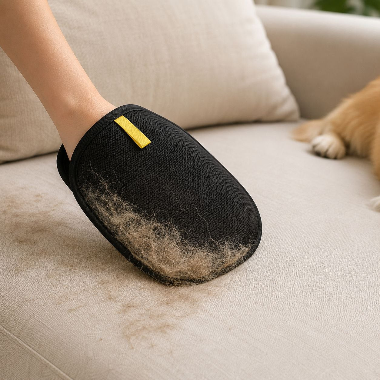 5-Finger Pet Hair Remover Glove- Reusable Fur Cleaning Mitt